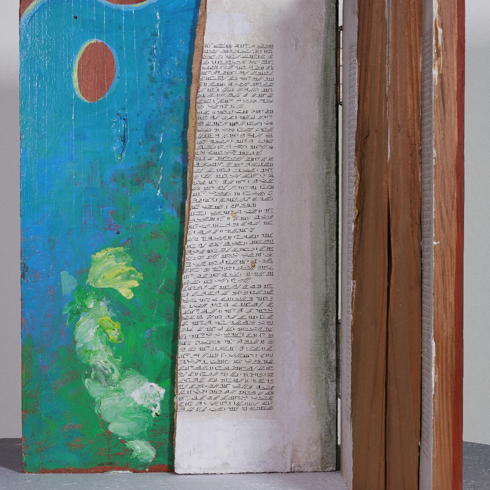ENZO PATTI - Manuale di pittura-manoscritto- 1993- Legno incernierato e dipinto - Donazione Bentivoglio 3 copia