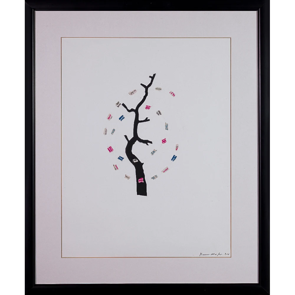 Franco Magro - albero e parole - 2008 - collage su carta copia