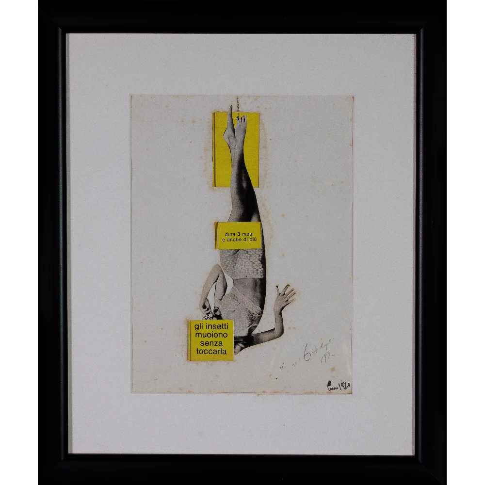 GLI INSETTI MUOIONO SENZA TOCCARLA, 1970 collage su carta copia