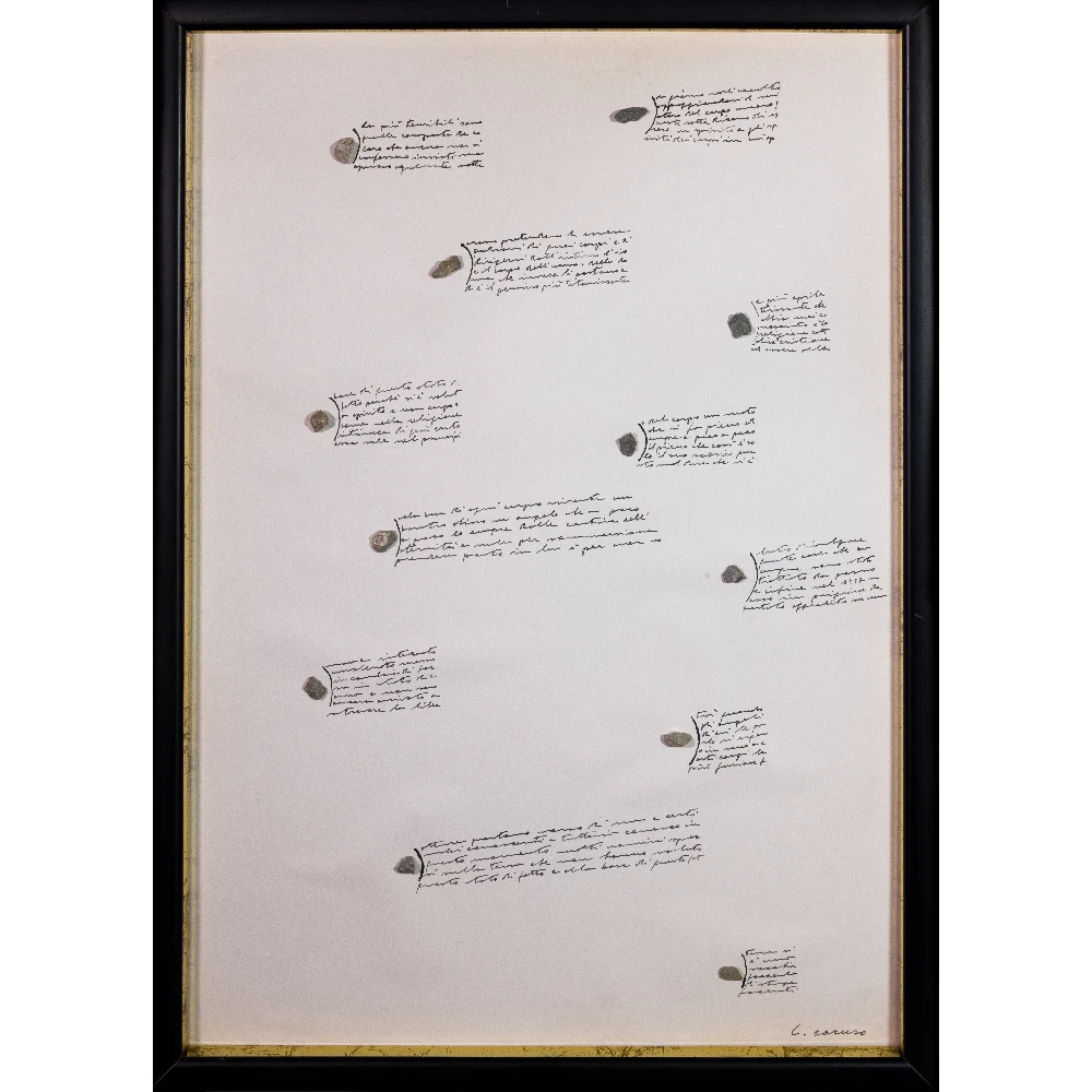 LUCIANO CARUSO - Senza titolo - Inchiostri e sassi su carta copia