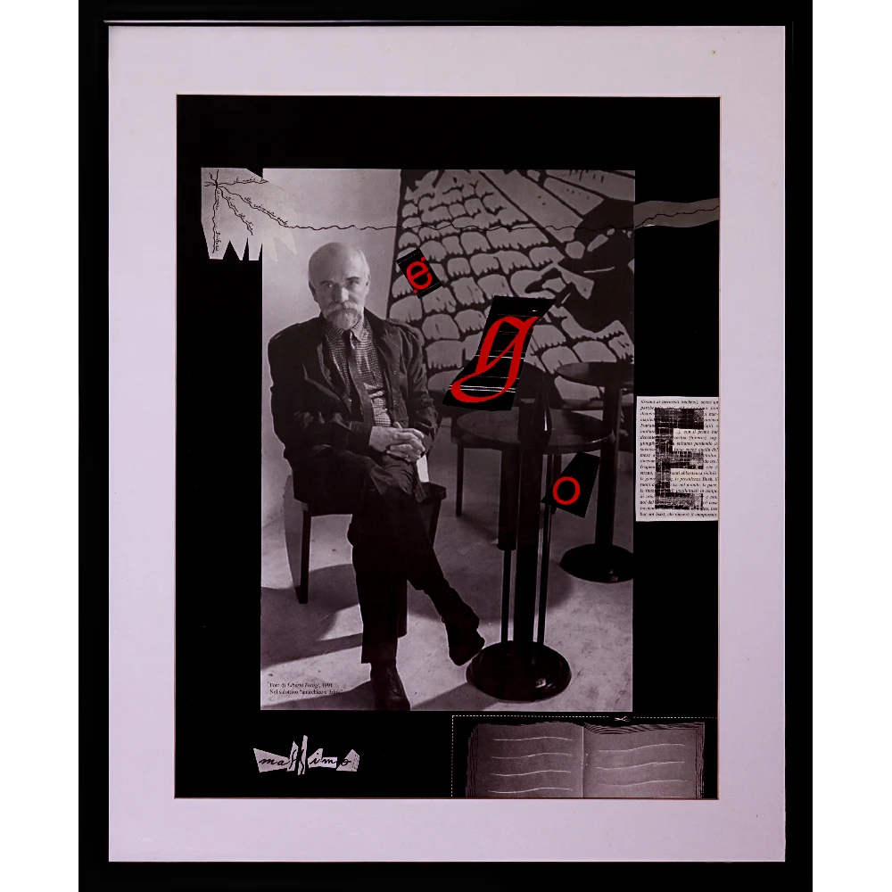 Massimo Mori - Nel salottino anarchico e drive (foto di Libero Preugi, 1991) - s d - Foto e collage su carta copia