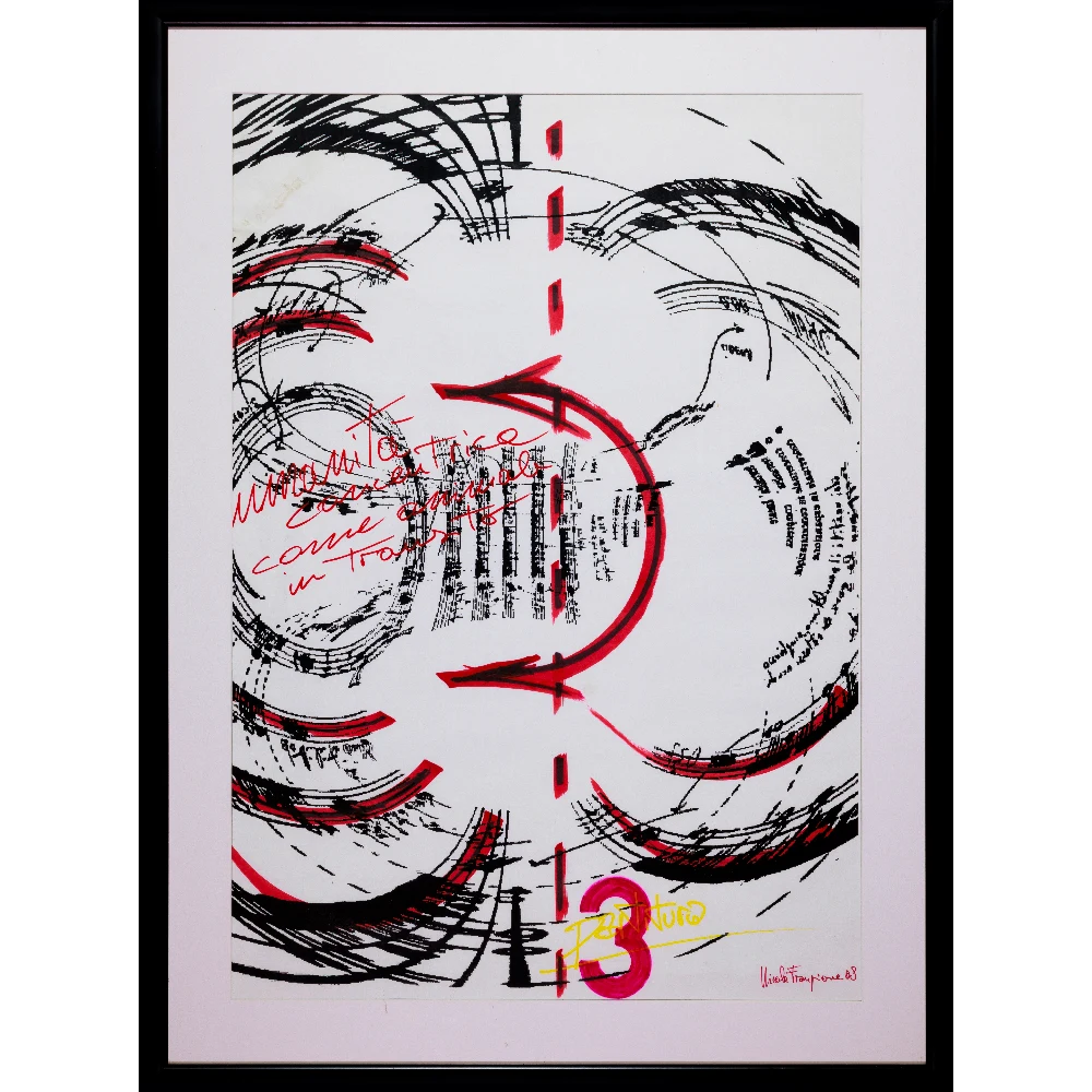 Nicola Frangione - Umanità Concentrica - Tecnica mista e stampa su carta copia