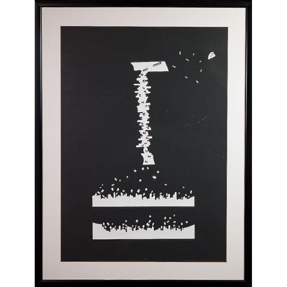 Tomaso-canali musciali - collage su cartoncino - 1992