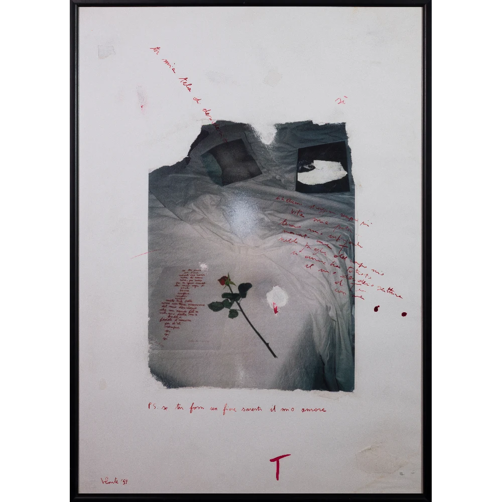 VITALDO CONTE - se tu fossi un fiore - 1999 - collage, scrittura, inchiostro su carta copia
